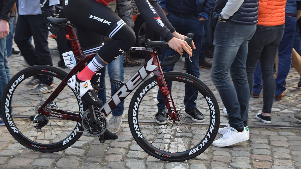Jasper Stuyven was one of three Trek-Segafredo riders to have a special finish on their Trek Madone framesets