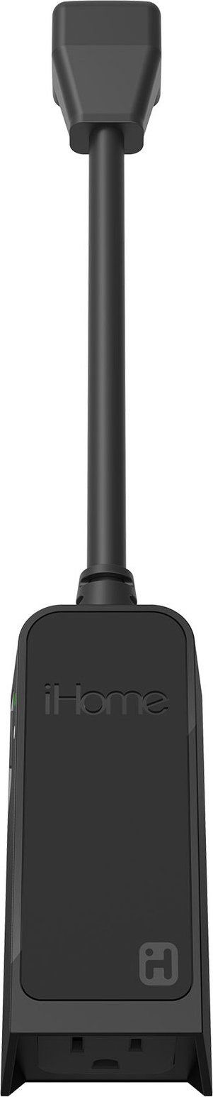 iHome outdoor smart plug in black on a white background