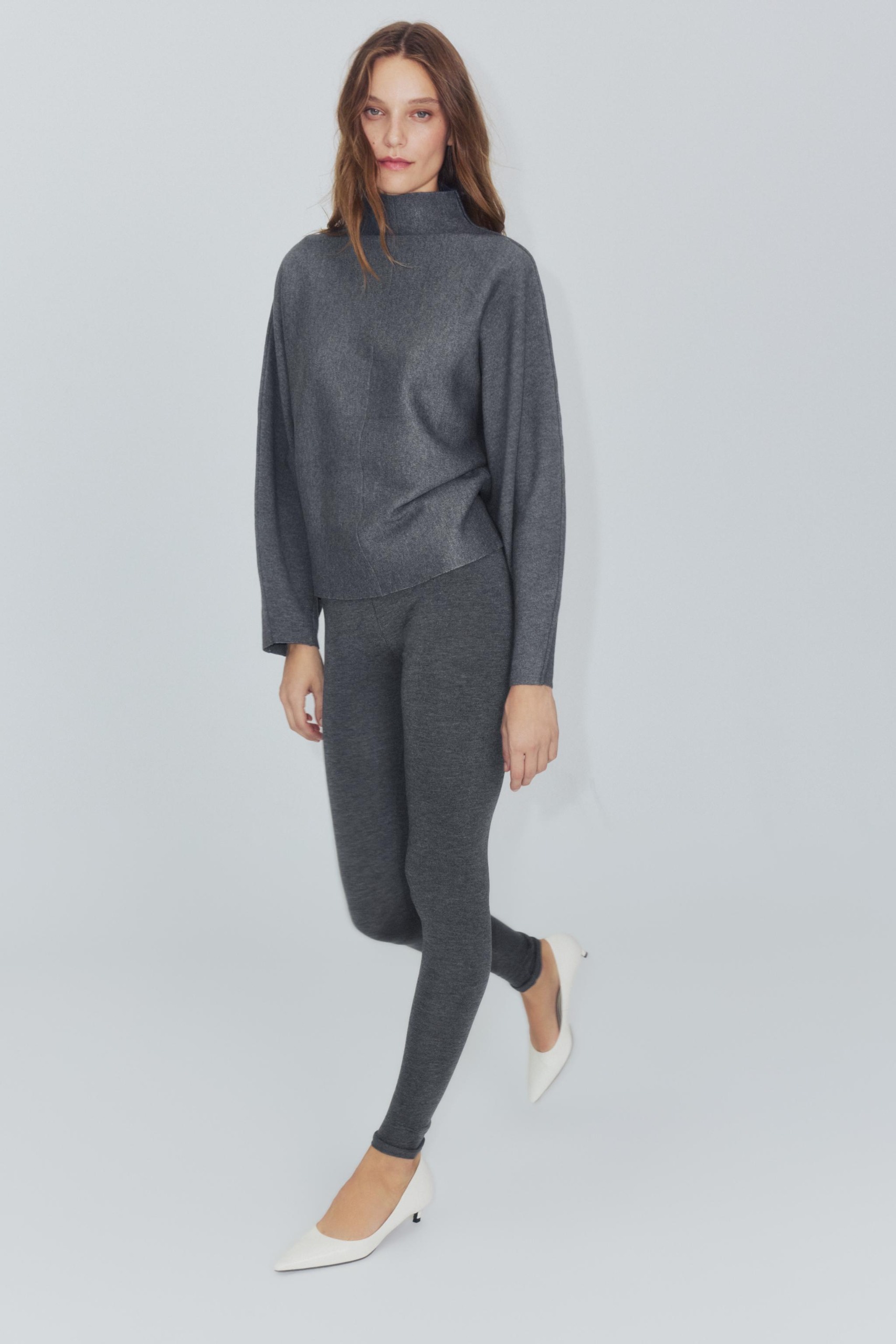 Knit Leggings - Anthracite Grey - S