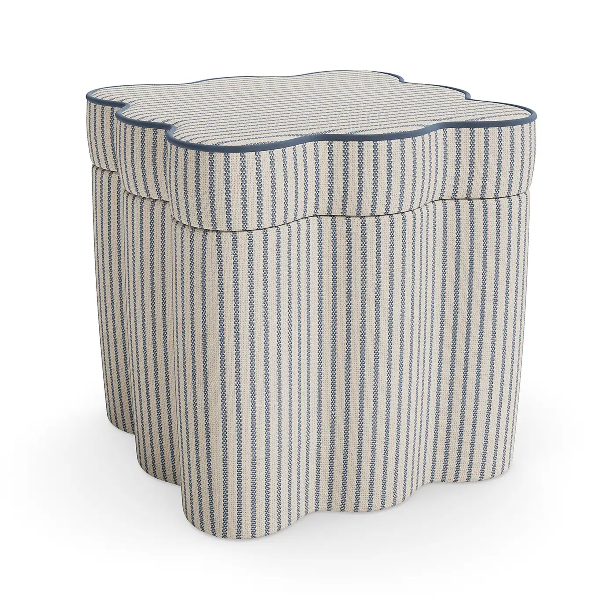 Dunelm Wavie Tiny Stripe Storage Footstool