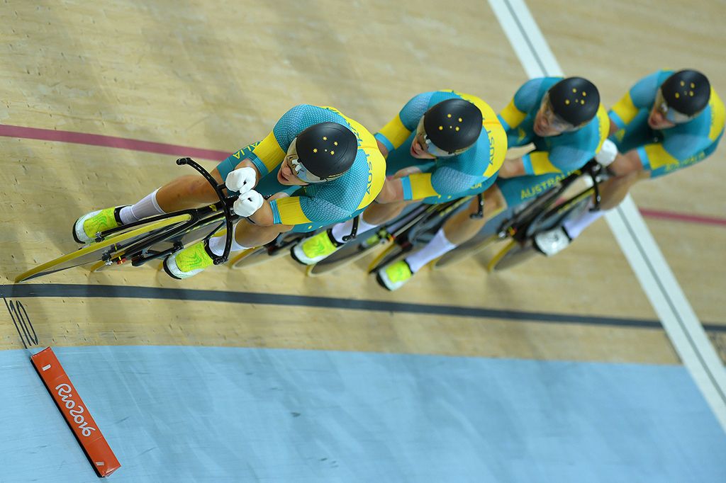 Sam Welsford does a turn on the front