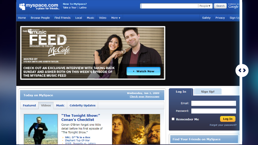 Revamped versions of websites from the past