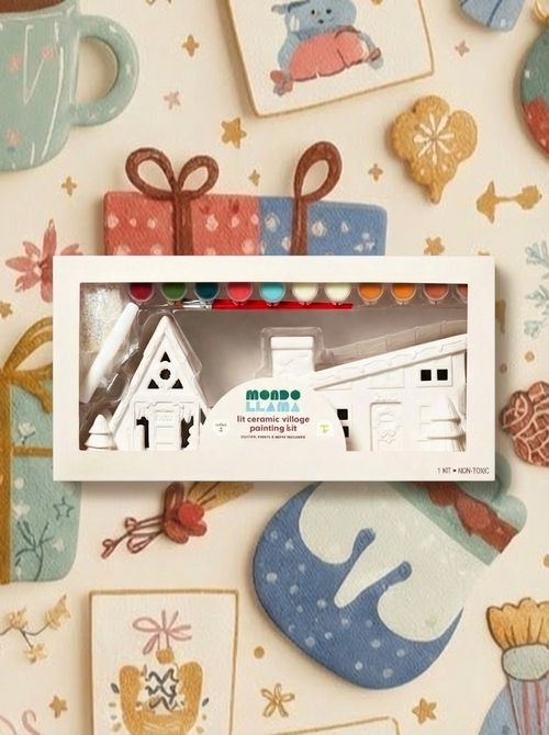 Mondo Llama Ceramic Christmas Village Painting Kit
