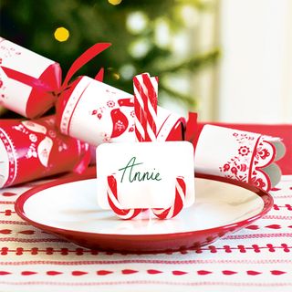 DIY Christmas decor with red candy canes