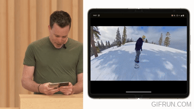 Dave Burke multitasking on a Google Pixel Fold