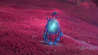 Splat, the cute spider-blob looking creature, stands tall in Strange World