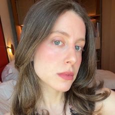 Jamie Schneider after applying Hourglass's Illusion Luminous Glow Foundation