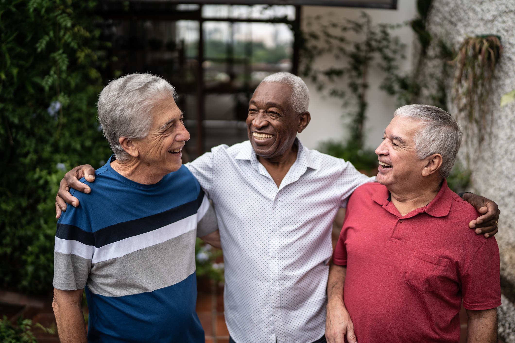 Happy senior friends together
