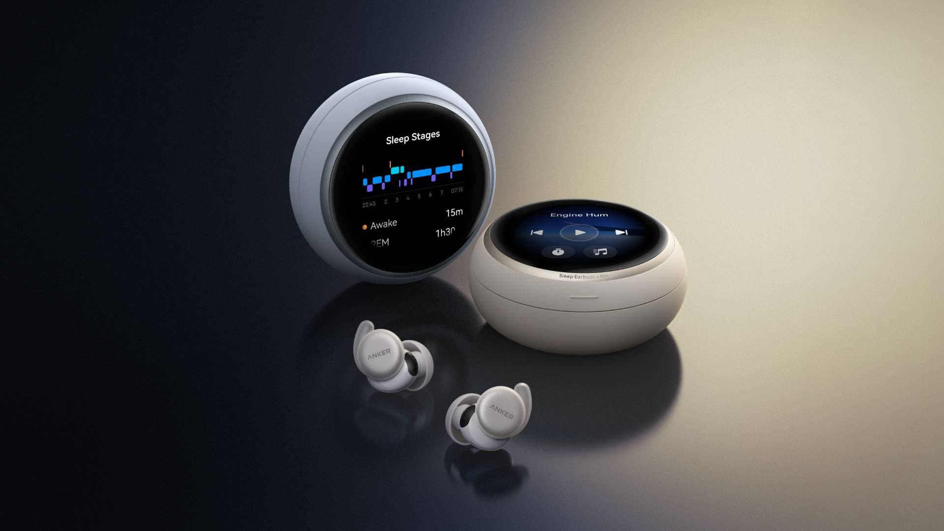 The Anker Sleep 4 Pro earbuds.