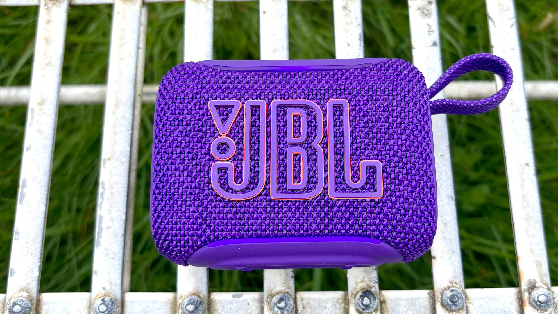JBL Go 5 speaker in purple finish
