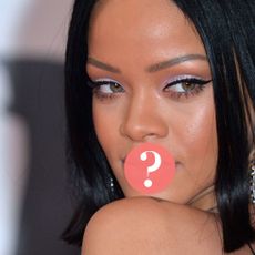 Rihanna with question mark over mouth
