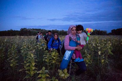 Migrants in Hungary.