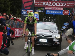 Ryder Hesjedal (Cannondale-Garmin) crosses the line in 12th place