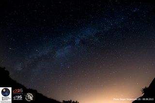 Milky Way and Perseid Meteors Over Macedonia