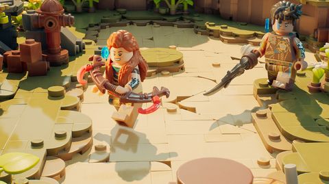 Aloy from Horizon Zero Dawn and a friend in Lego