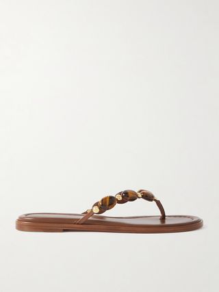 Shanti Embellished Leather Thong Sandals