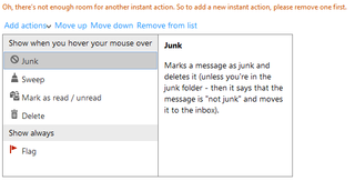 Outlook Instant Actions How To