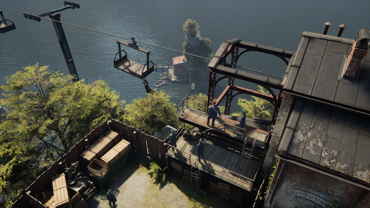 An outdoor space with a water backdrop in Eriksholm: The Stolen Dream