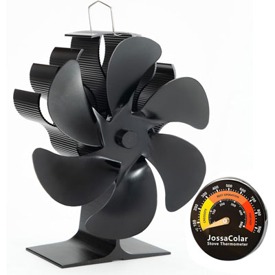 6-blade stove fan with thermometer