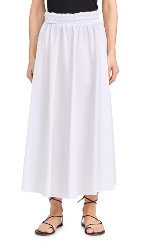 Madewell Women's Paperbag Pull-On Midi Skirt in Eyelets, White, Large