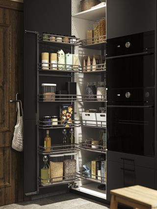 black kitchen pantry