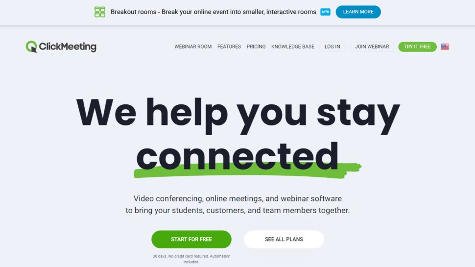 Website screenshot for ClickMeeting