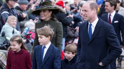 Royal Family's chaotic Christmas "free-for-all" revealed. Seen here are the Wales family on December 25, 2022 