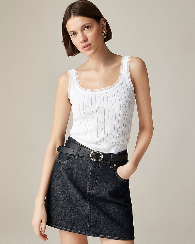 Pointelle Sweater-Tank in Premium Ultrafine Cotton
