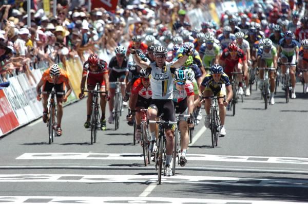 Matthew Goss (HTC-Highroad) wins stage 1 on the Tour Down Under