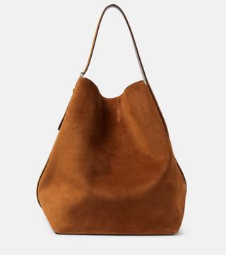 Belted Suede Tote Bag