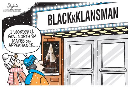 Political Cartoon U.S. Ralph Northam Racism KKK BlackKklansman
