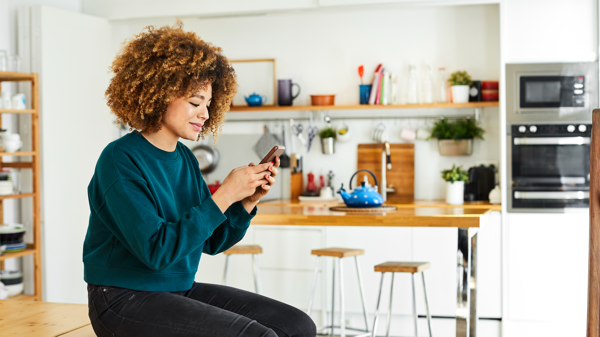 woman using phone