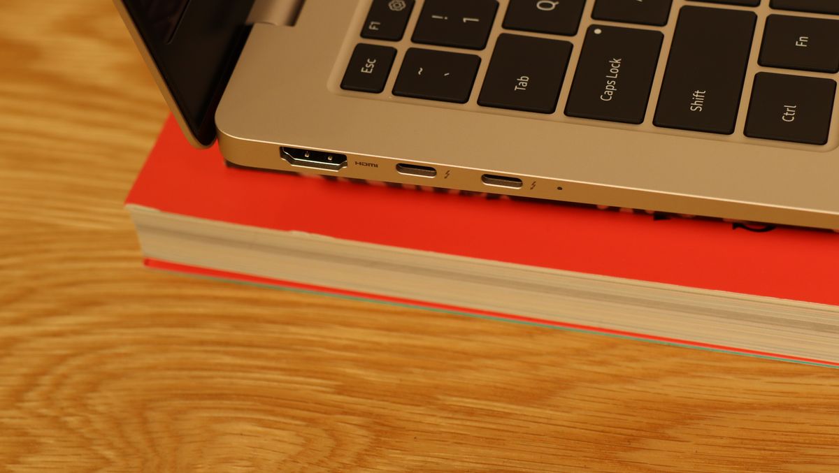 Samsung Galaxy Book3 on a wooden table