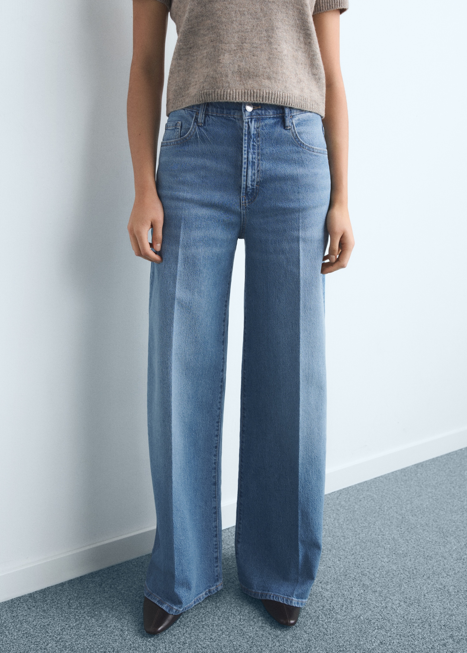 High-Waisted Wide Leg Jeans - Women | Mango Usa