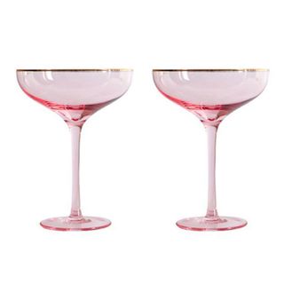 Pink Martini Glass Set of 2