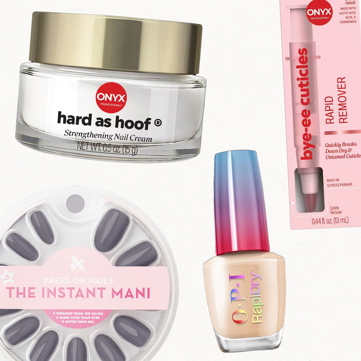 Drugstore nail products collage