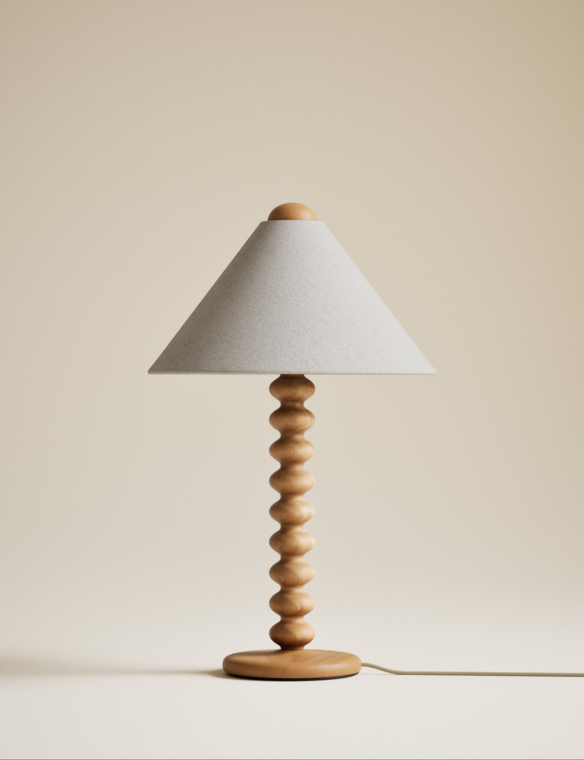 Evelyn Wooden Bobbin Table Lamp