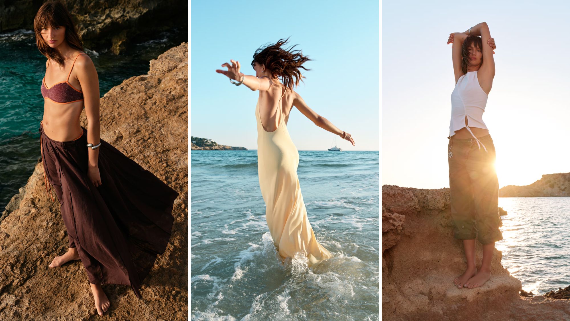 three shots from the mia regan x h&m collection