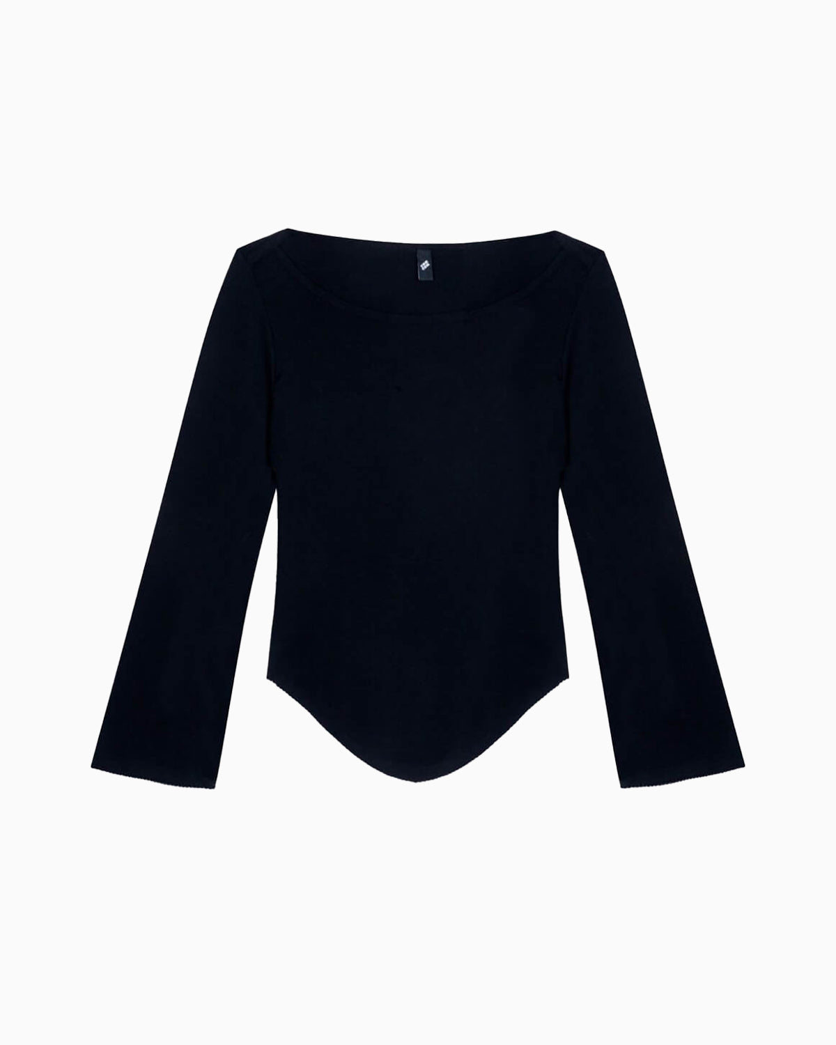 The Rina Long Sleeve: Black Cotton Jersey