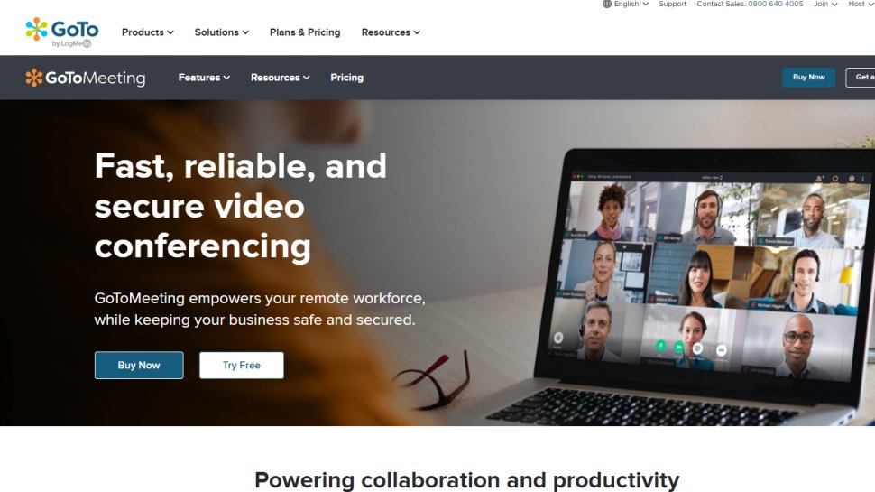 Website screenshot for GoToMeeting