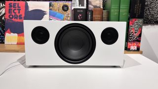 Audio Pro C20 W wireless speaker in white finish on table
