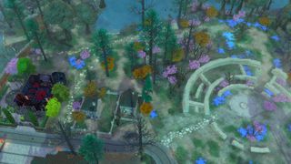 A map showing the Guardian Tree's location in The Sims 4