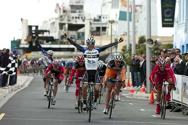 Richard Lang (Jayco/Skins) takes out stage five of the tour in Burnie.