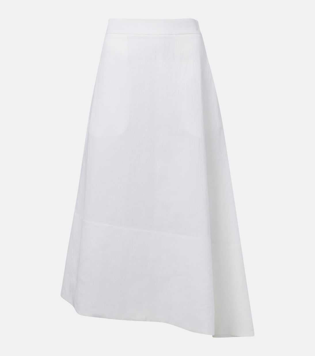 Asymmetric Linen Midi Skirt