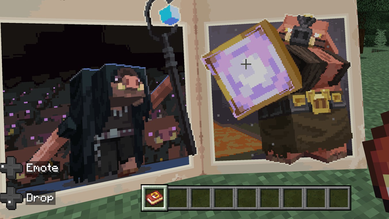 Screenshot taken from A Minecraft Movie marketplace add-on showing Malgosha and Great Hog, two Piglins.