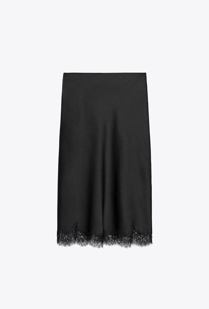 Zw Collection, Satin Effect Lace Skirt