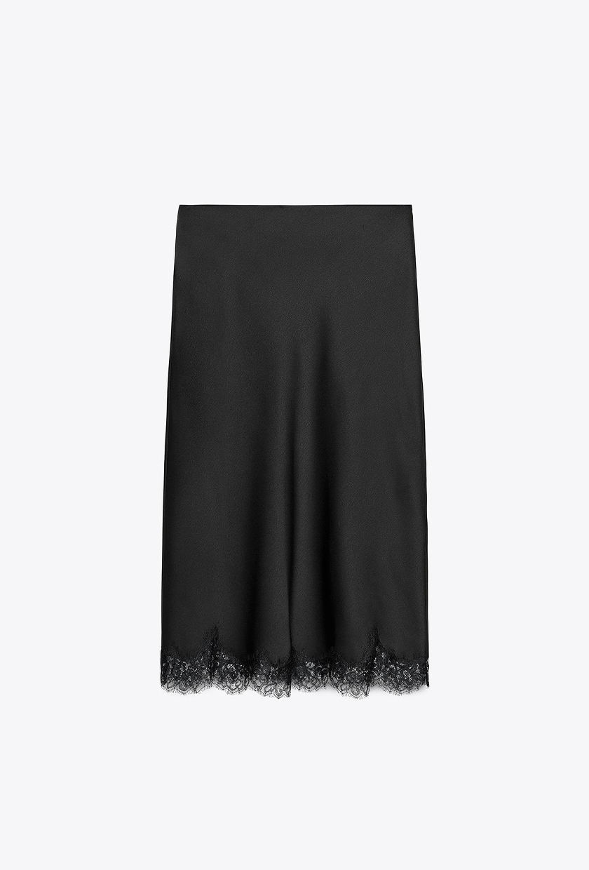 Zw Collection, Satin Effect Lace Skirt