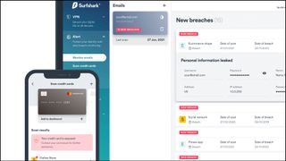 Skærmbillede af Surfshark Data Breach Check