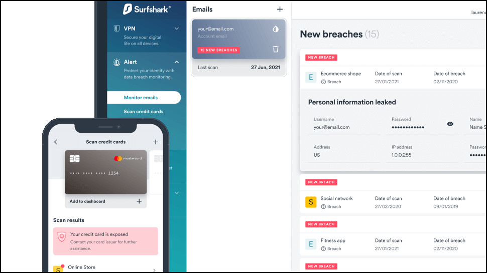 Surfshark Data Breach Check