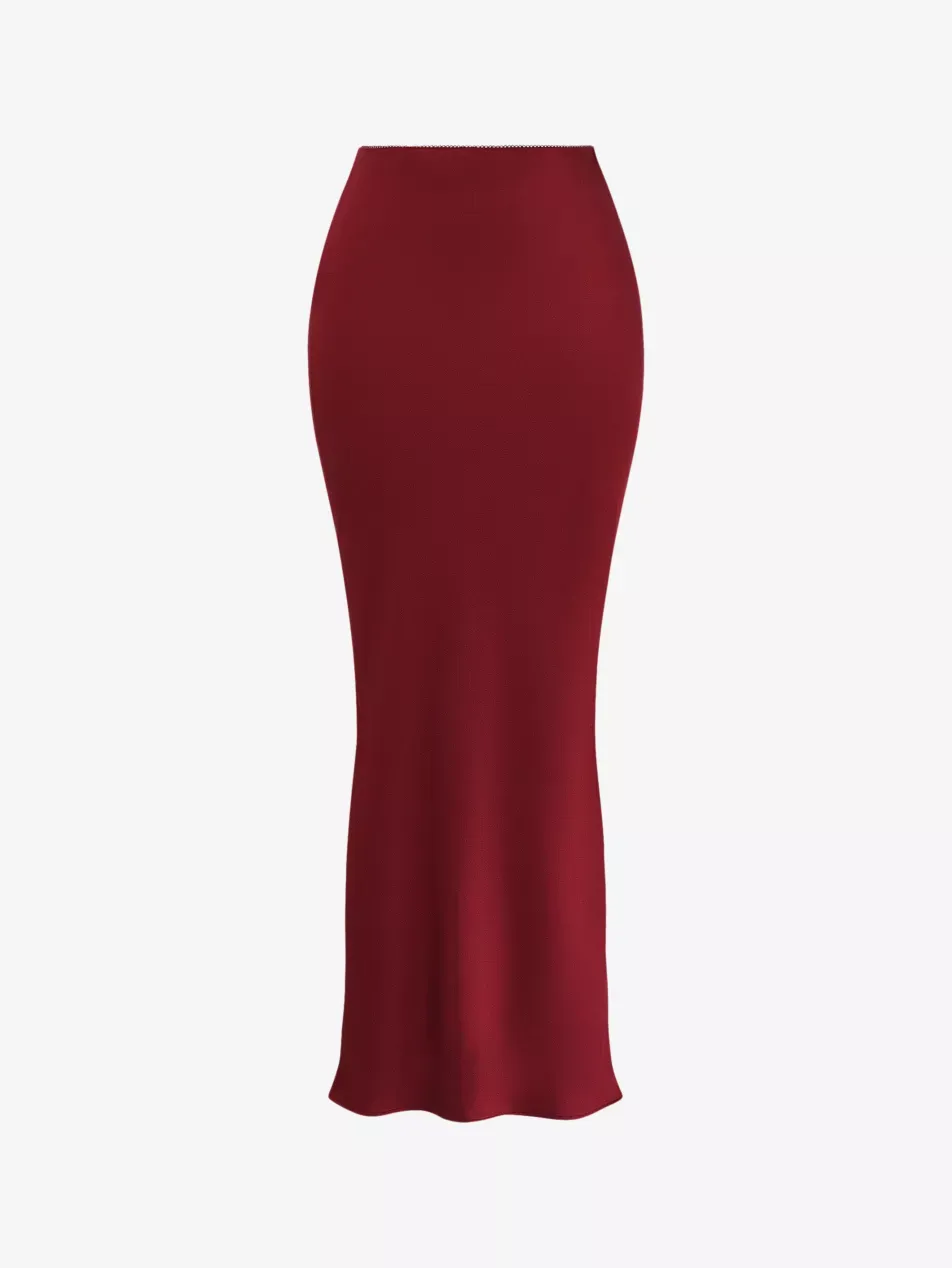 Sydel Bias-Cut Satin Maxi Skirt